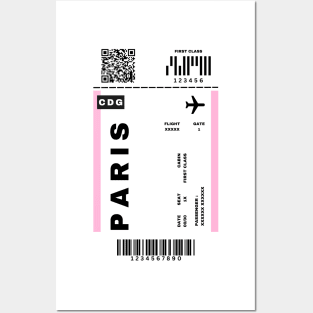 Paris Boarding Pass France Destination Ticket Posters and Art